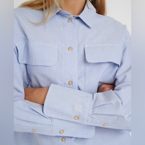 ❤️❤️❤️InWear light blue FELICEIW button down shirt dress, size M❤️❤️❤️ - Picture 4 of 9